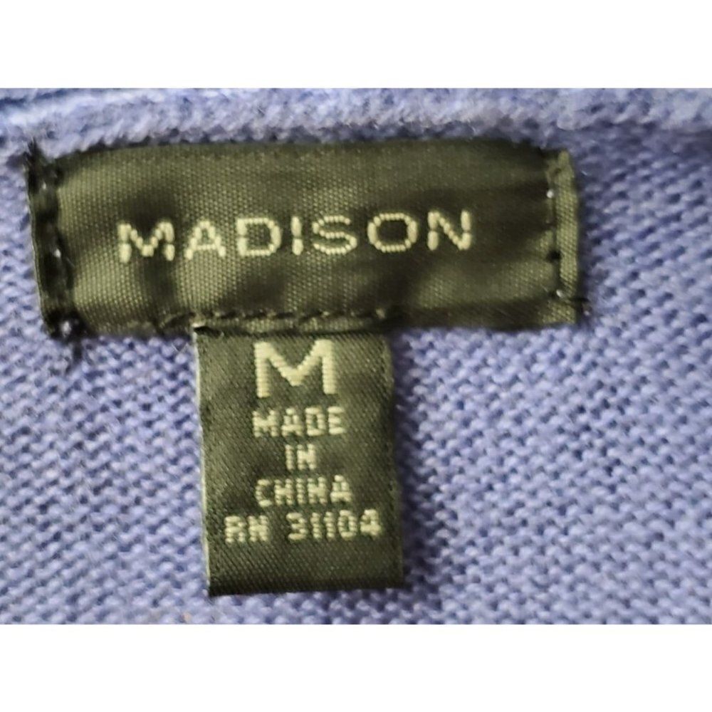 Madison Womens Cardigan Sweater Tie Front Blue Size Medium - Picture 8 of 11